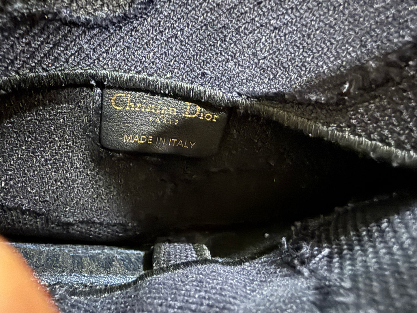 Pre-Owned Christian Dior Navy Saddle Belt Bag