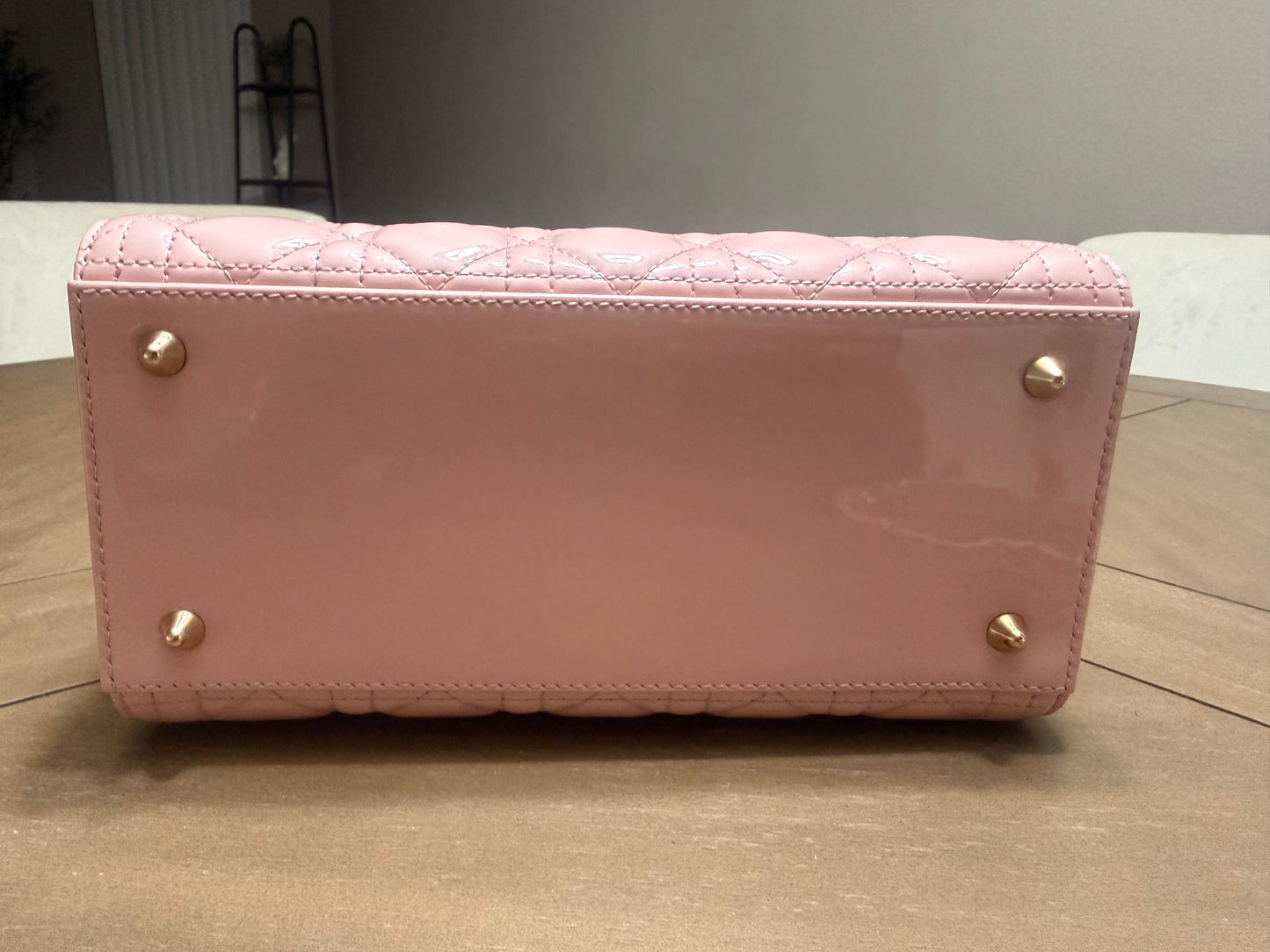 Lady Dior Patent Leather Medium Shoulder Bag