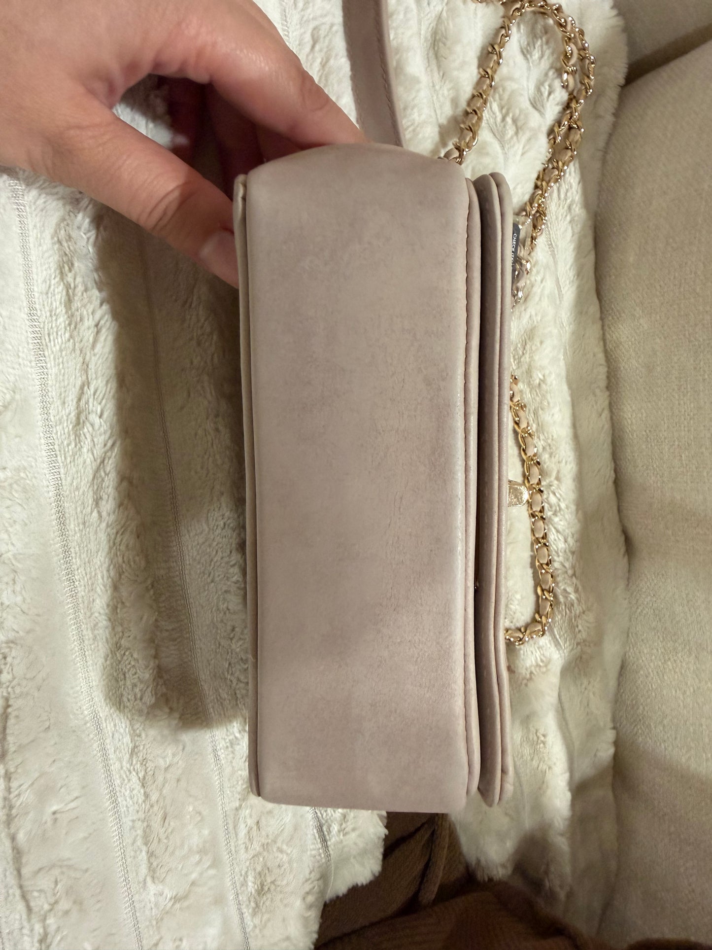 Chanel Mini Beige Lambskin 2.55 Flap Bag