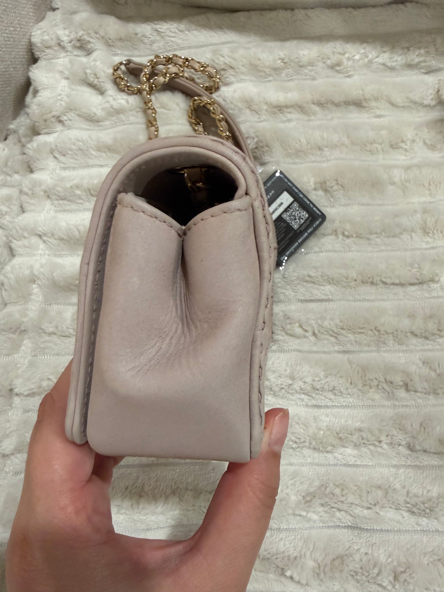 Chanel Mini Beige Lambskin 2.55 Flap Bag