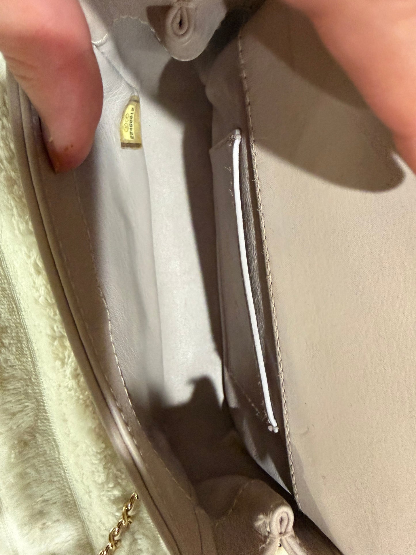 Chanel Mini Beige Lambskin 2.55 Flap Bag
